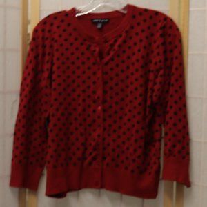 Cable & Gauge Red/Black Polka Dot Sweater #453